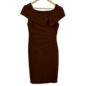 Le Chateau Fitted Dress Womens M Brown Cocktail Party Professional Career EUC